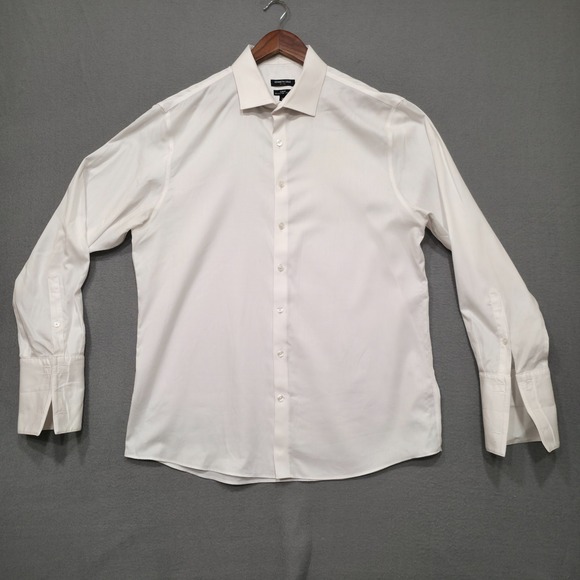 Kenneth Cole Men's French Cuff Slim Wrinkle Free Stretch Dress Shirt  16.5-32/33 - Picture 1 of 7